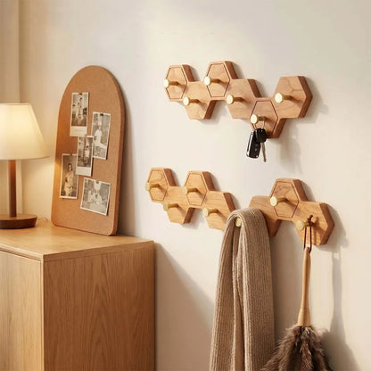 Four hook honeycomb wall rack