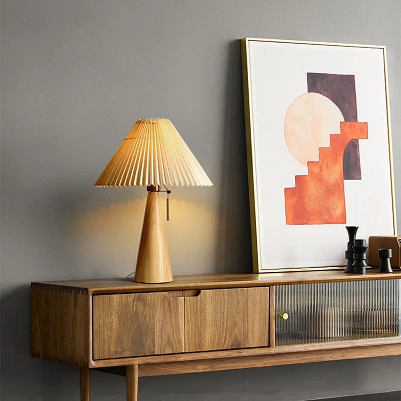 Nordic wooden table lamp, view 2 — Wood Store NZ